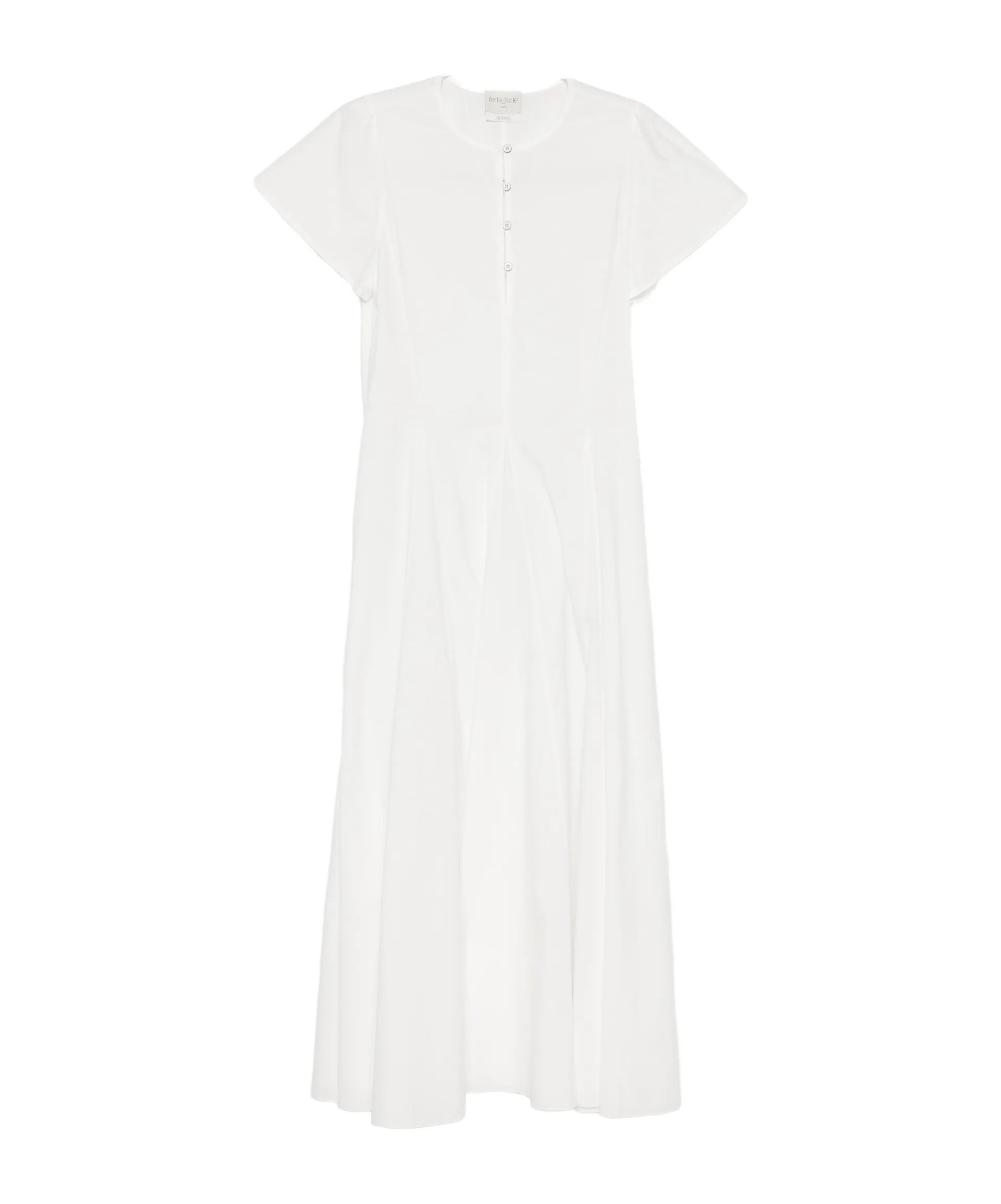 Forte Forte Button-up Flared Maxi Dress In White