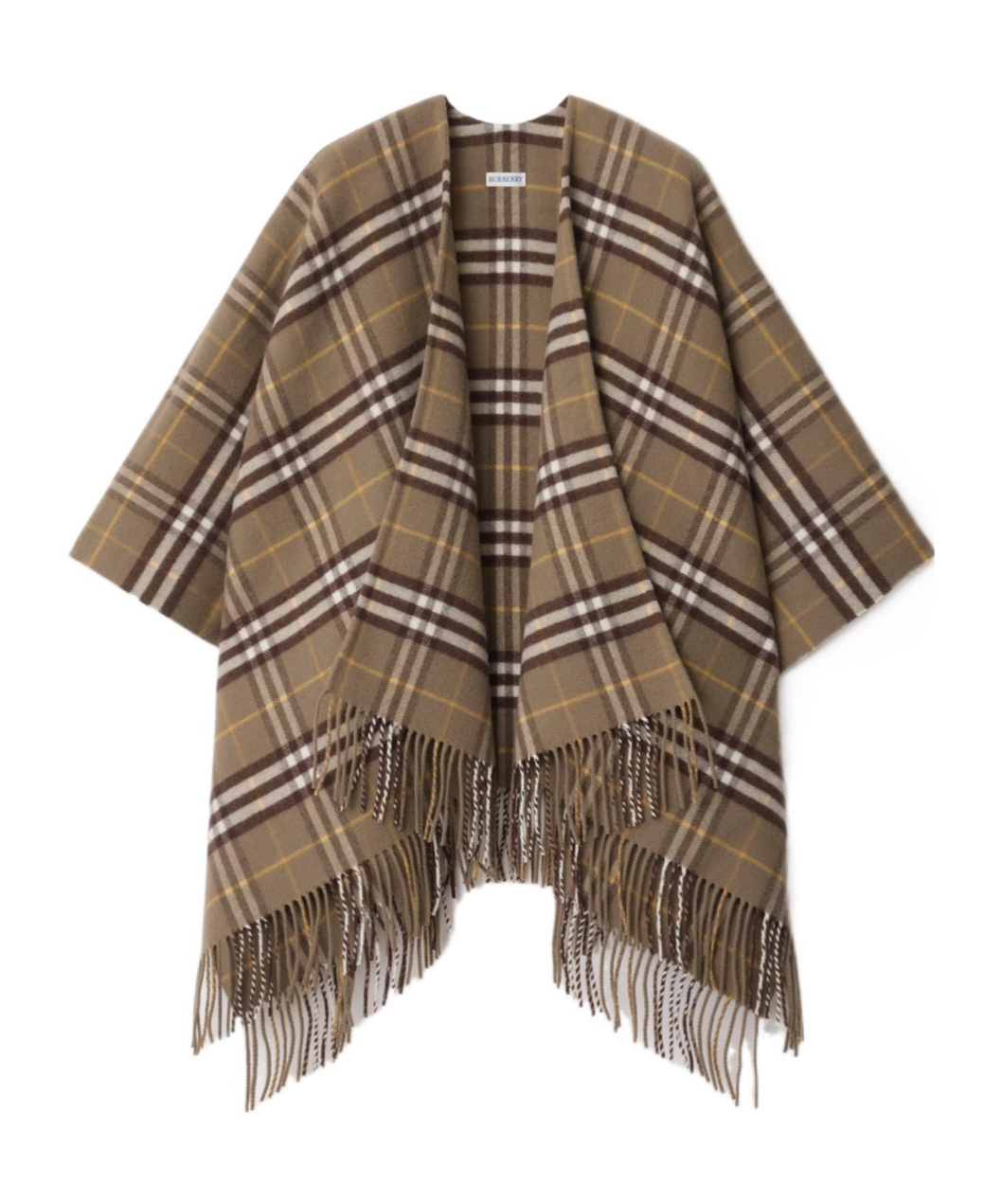 Burberry Checked Cape In Brown