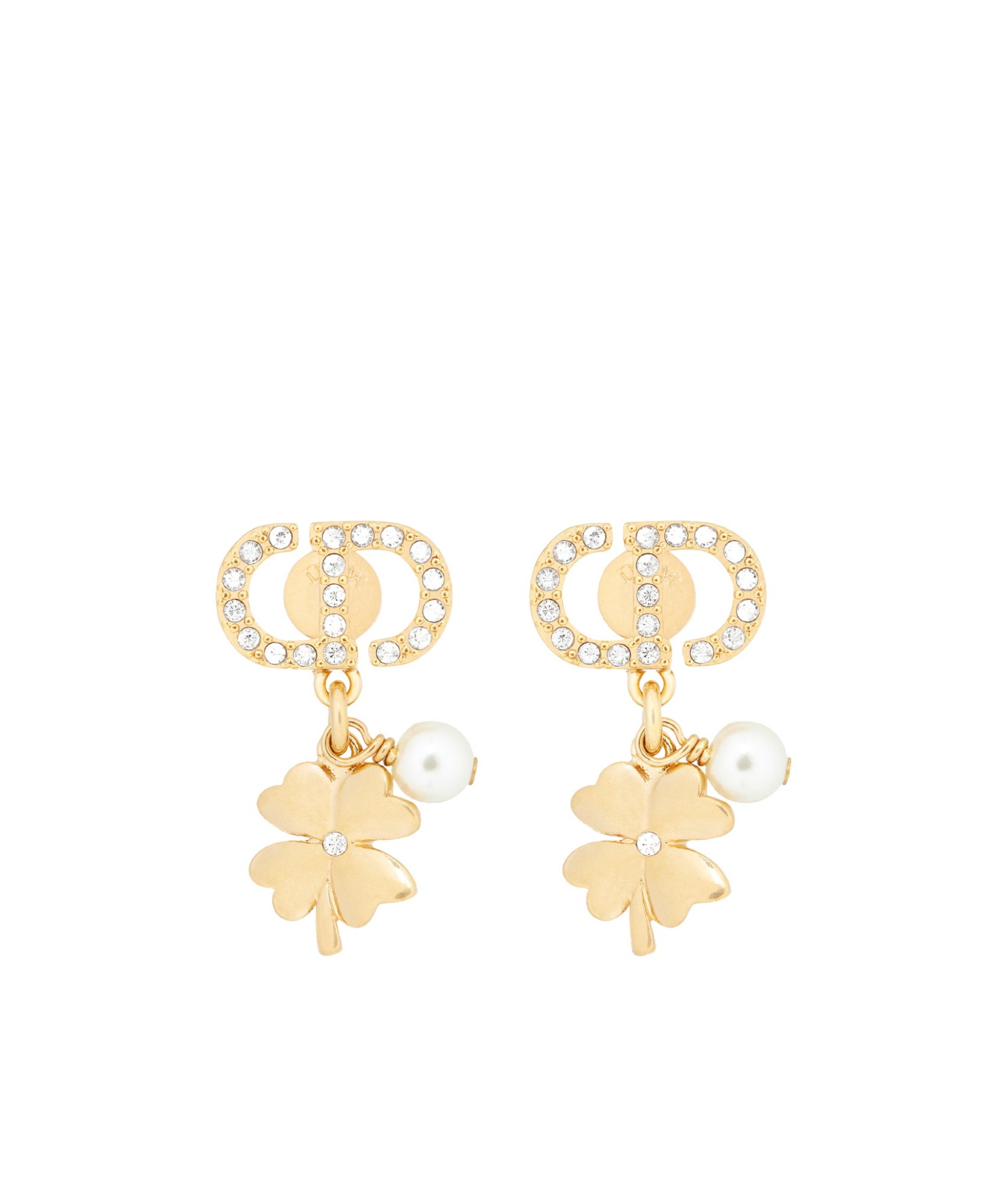 Dior Four-leaf Clover Earrings In Yellow