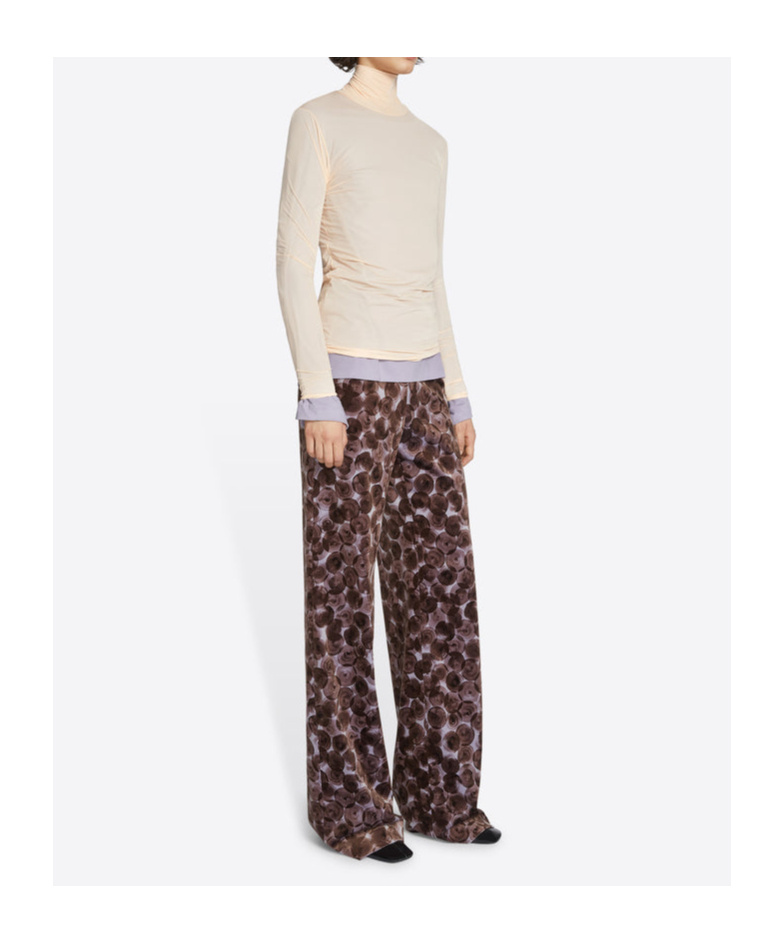Shop Dries Van Noten Sheer Turtleneck Long-sleeved T-shirt In Nude