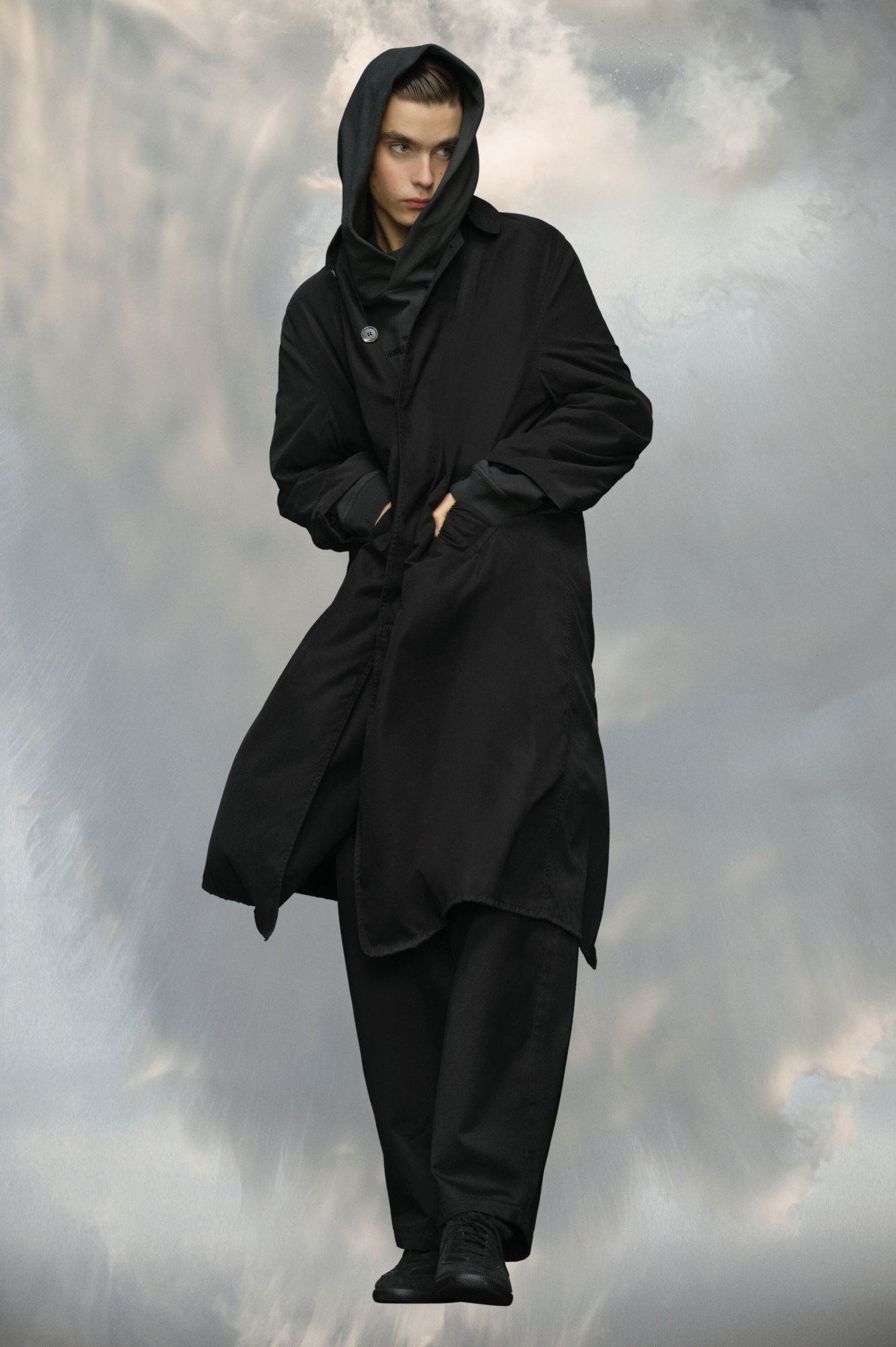 Maison Margiela Peached-cotton Trench Coat In Black