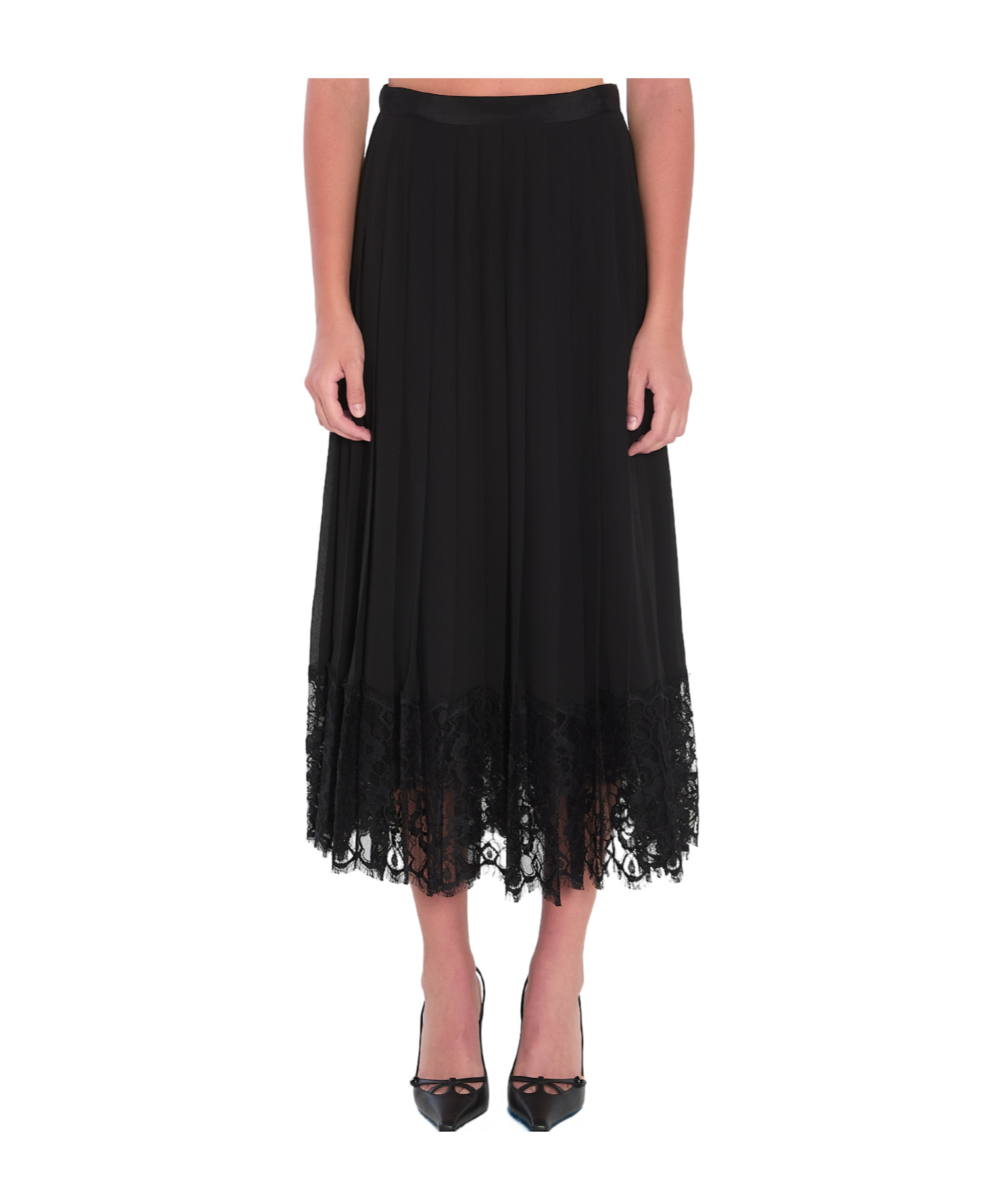 Dolce & Gabbana Dolce&gabbana Women Lace Midi Skirt In Black