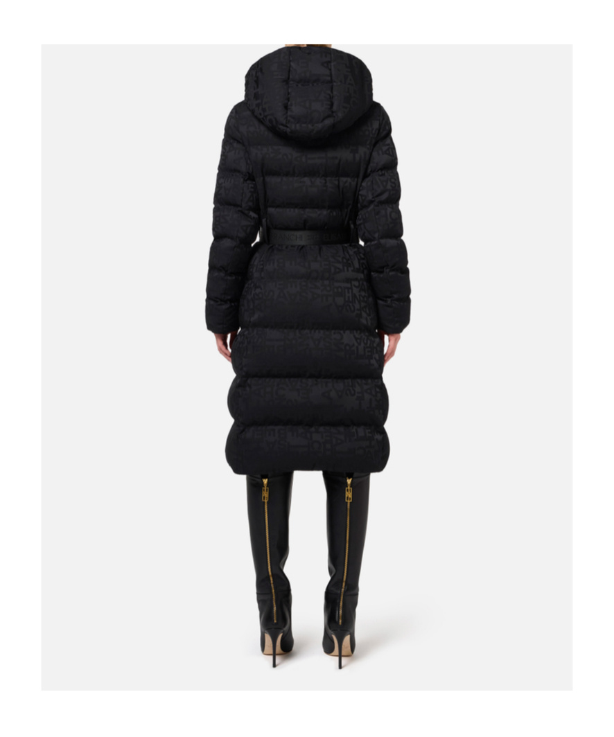 ELISABETTA FRANCHI ELISABETTA FRANCHI LOGO JACQUARD LONG DOWN JACKET