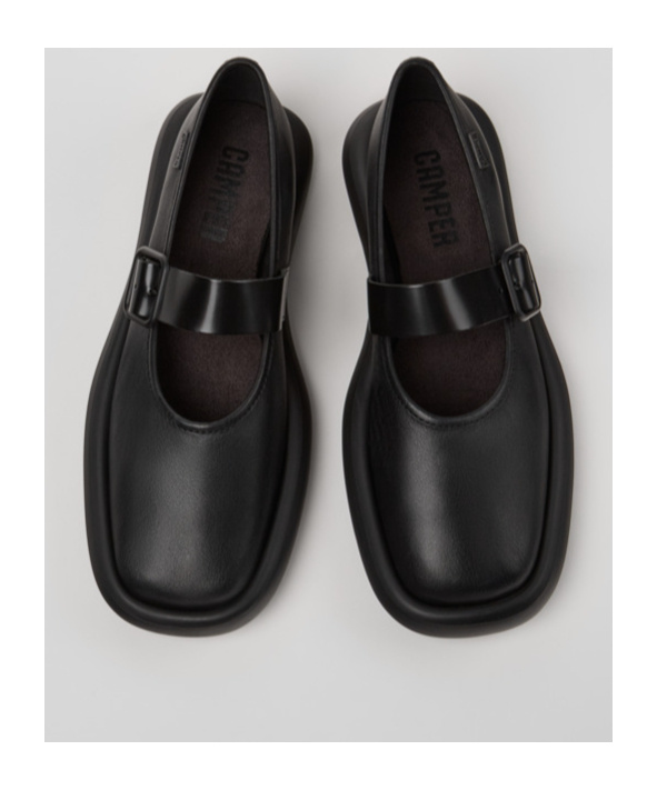 Camper Leather Ballerina Shoes In Black