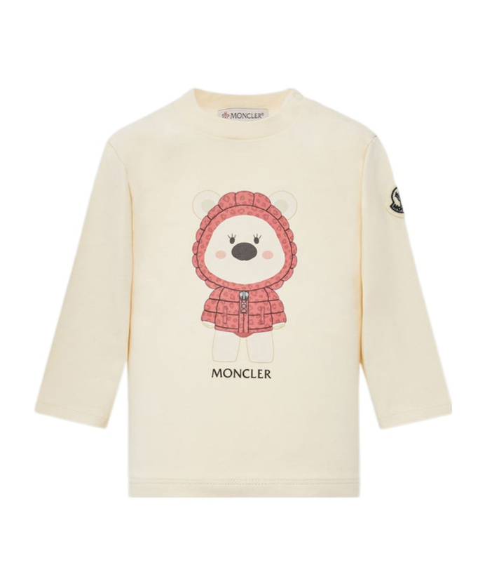 Moncler Printed Long-sleeved T-shirt In Nude