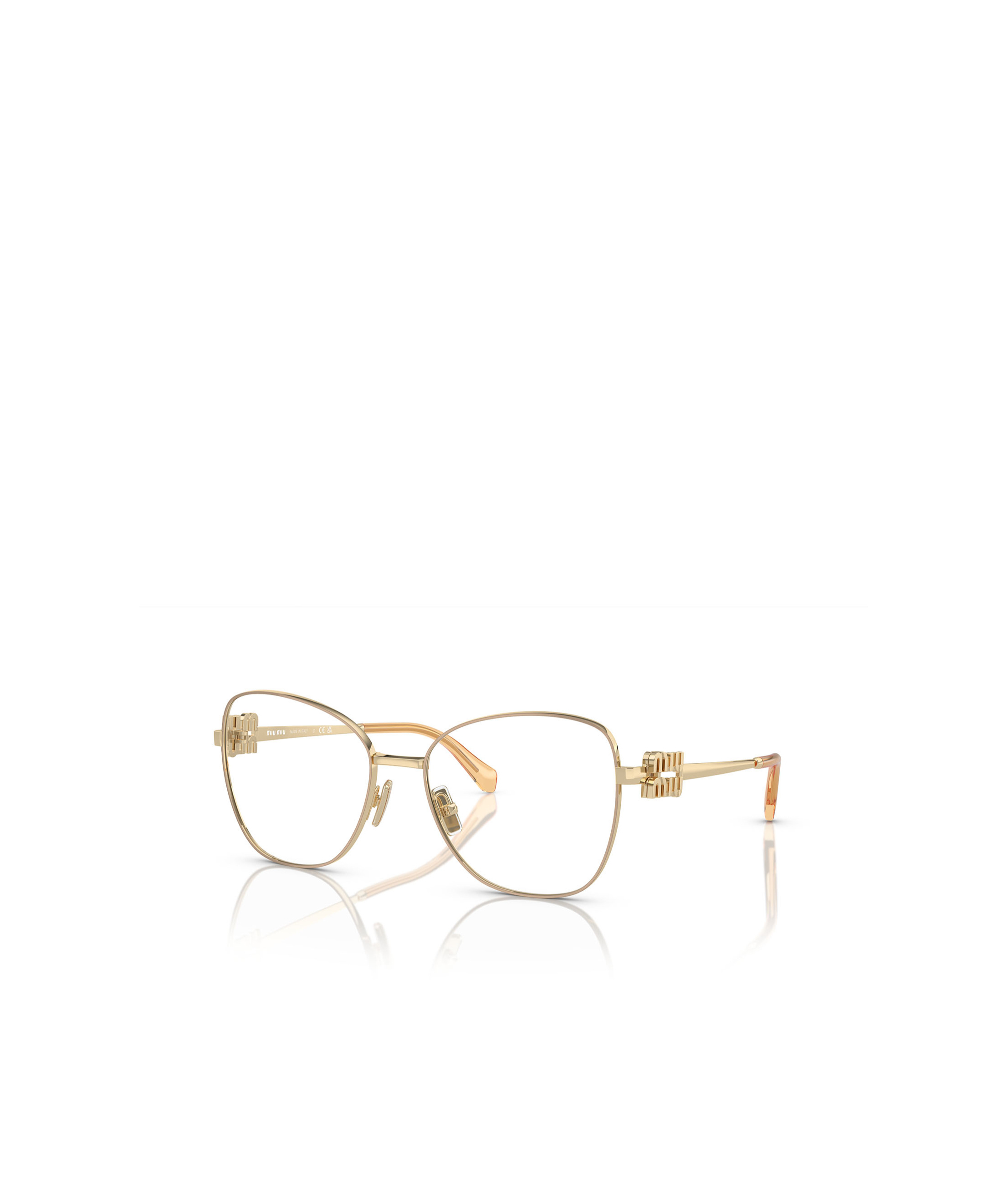 Miu Miu Logo Flat Mirror In Nude