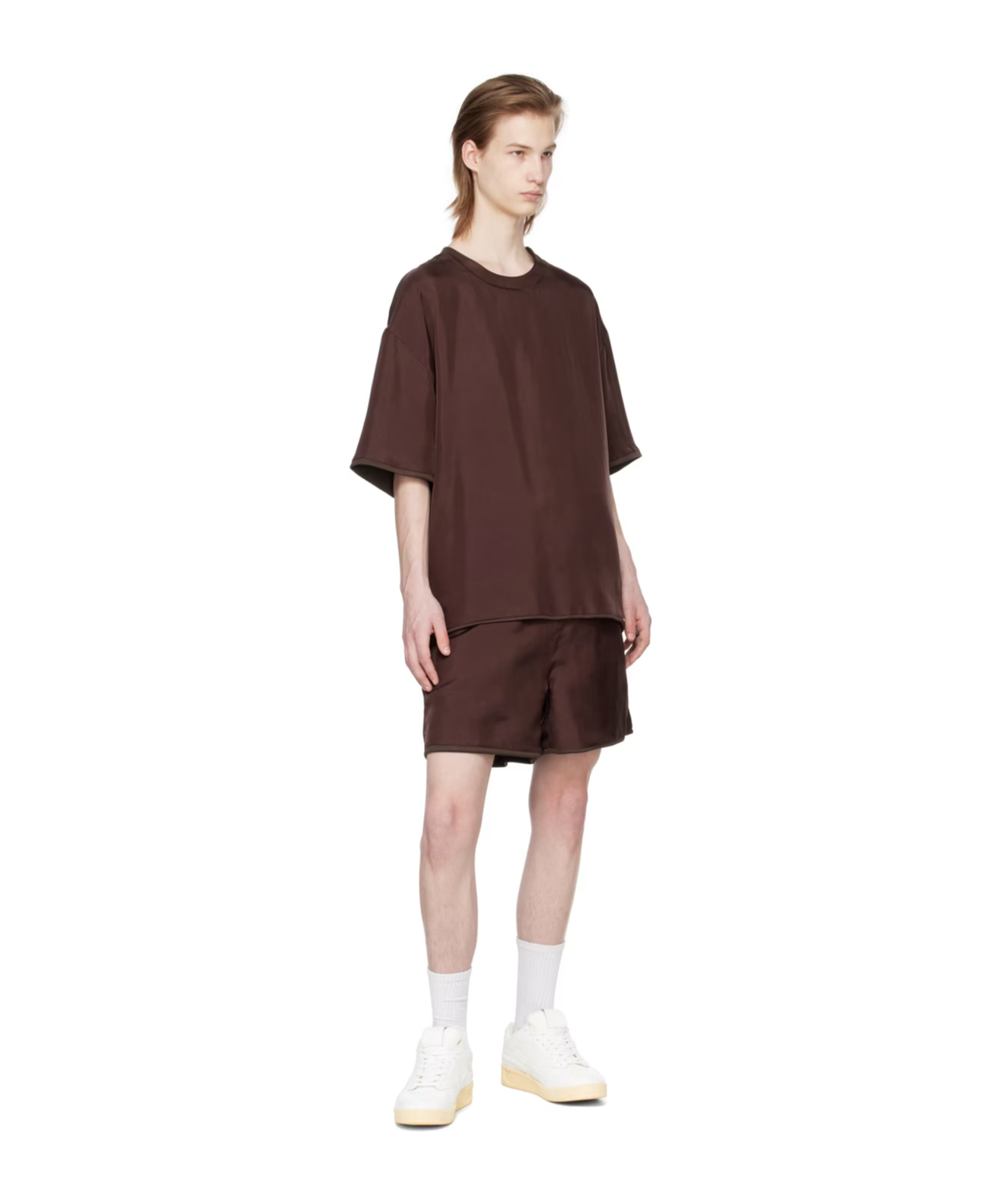 Jil Sander Round-necked Logo T-shirt In Brown