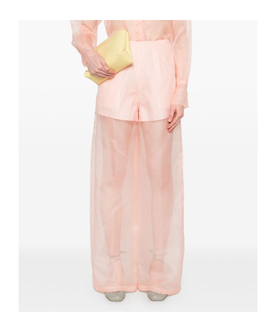 Shop Forte Forte See-through Wide-leg Pants