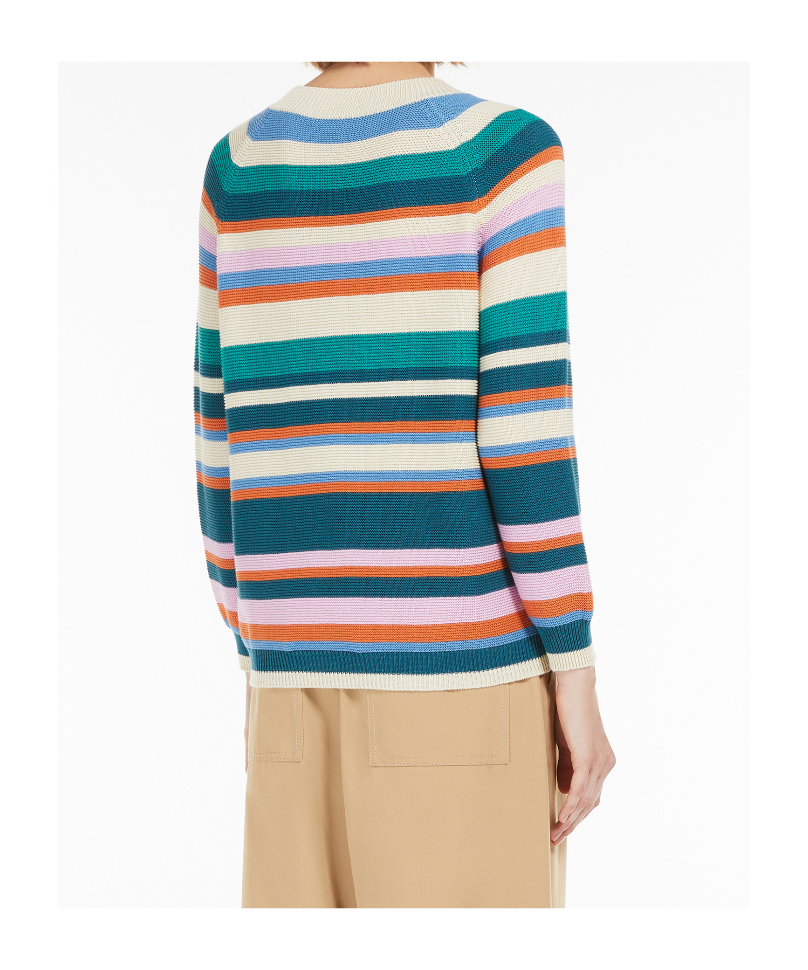 Weekend Max Mara Linz Striped Raglan-sleeve Sweater In Multicolor