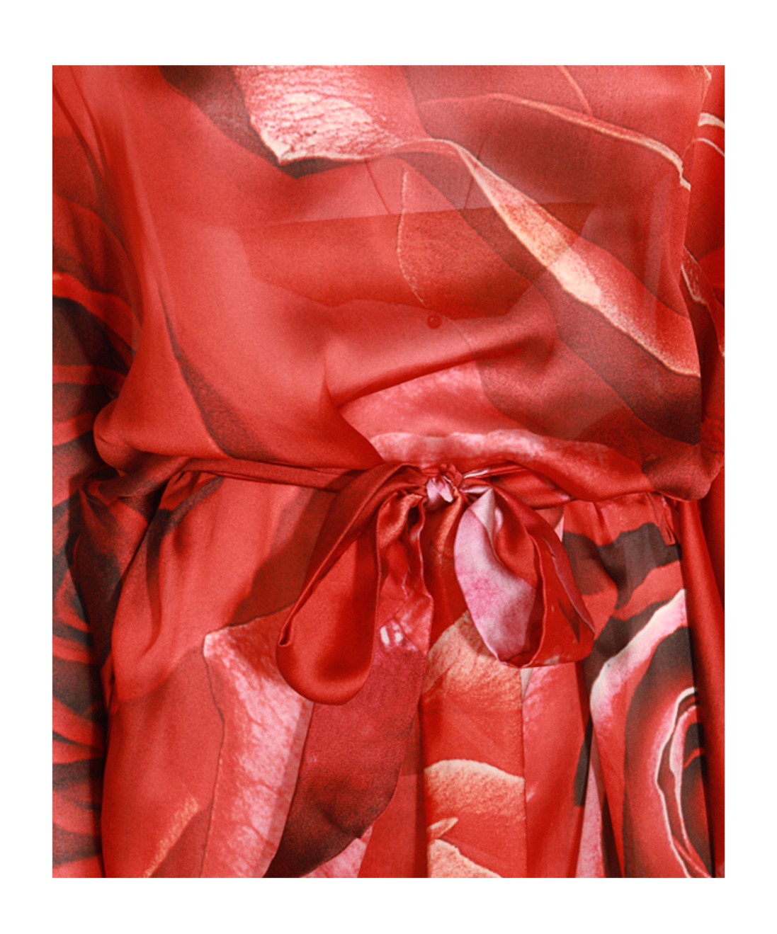 Shop Roberto Cavalli Rose-print Silk Kaftan Dress In Red