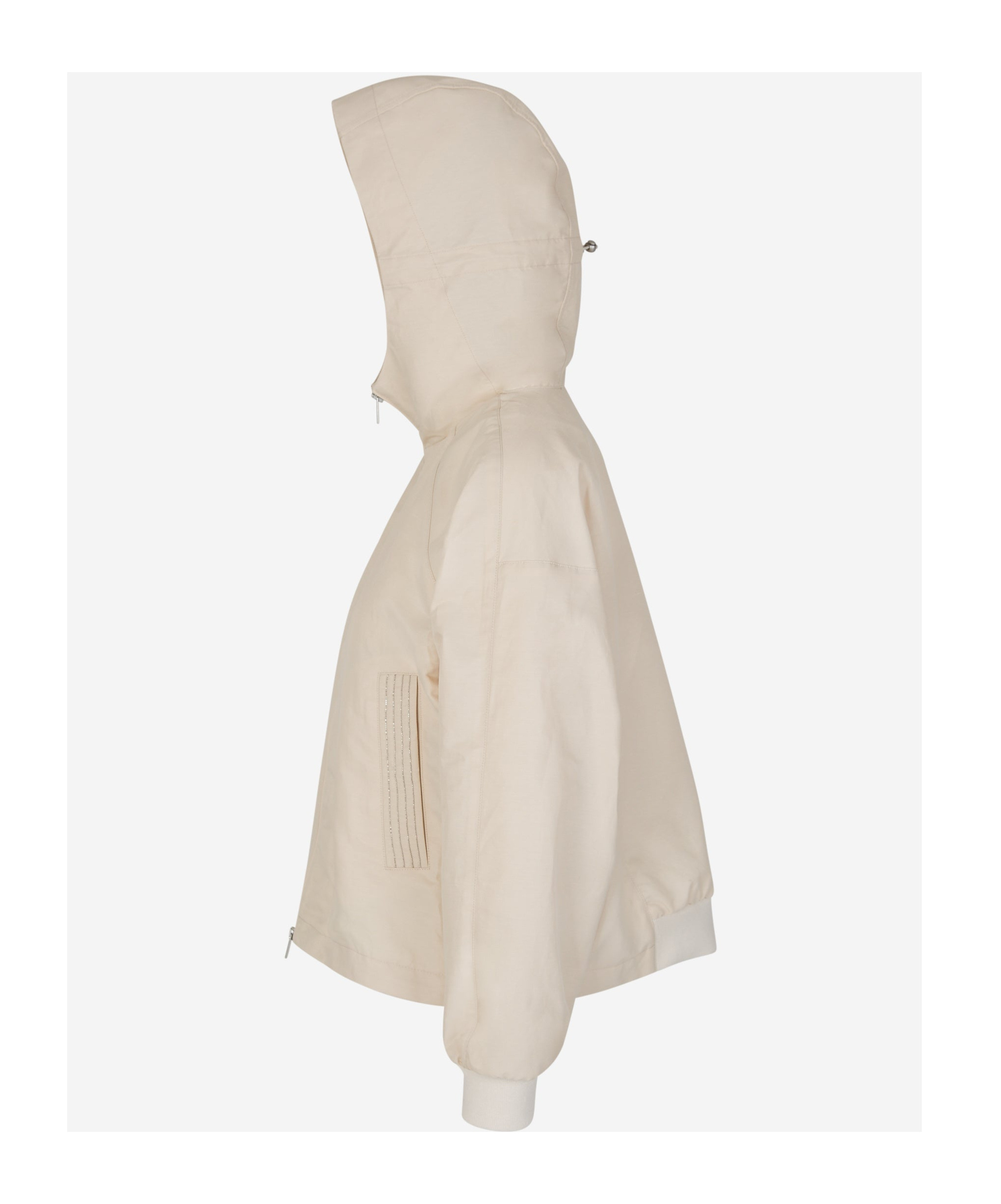 Shop Peserico Bead-embellished Hooded Jacket In Nude