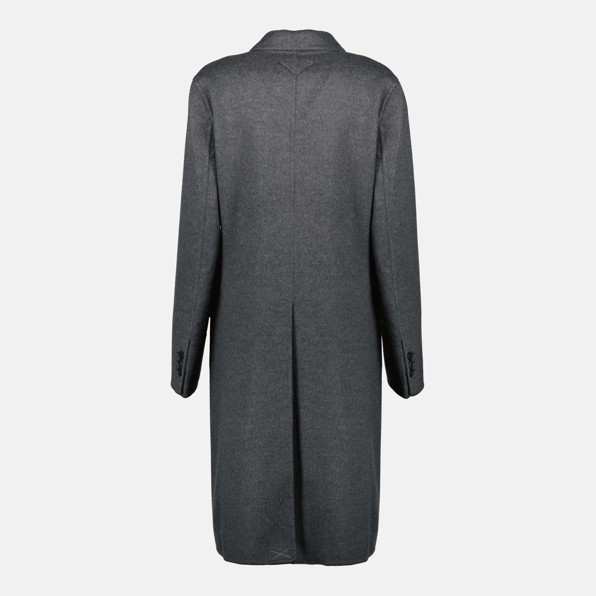 Prada Long-sleeved Coat In Gray