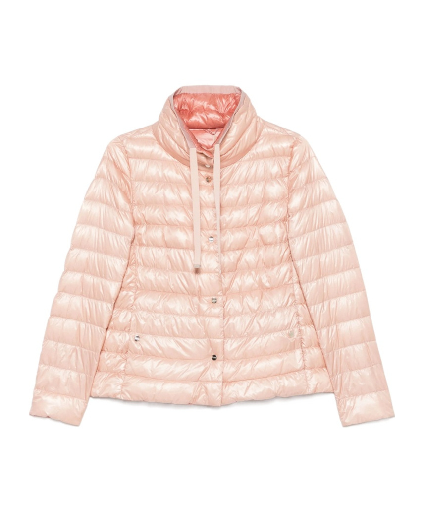 Herno Quilted Lightweight Polyamide Jacket With Contrasting Collar In Pink