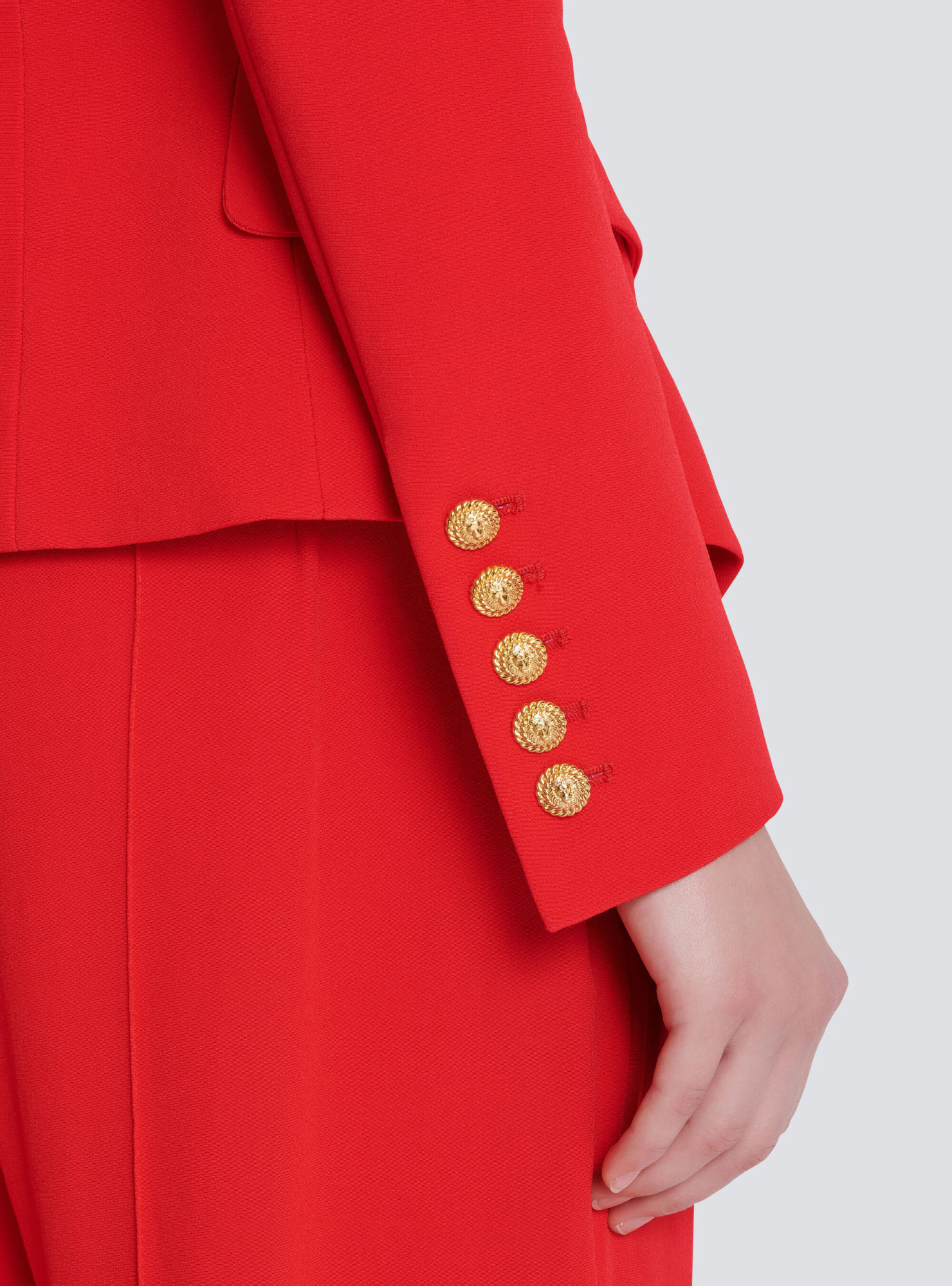 Balmain Lapels Double-breasted Blazer Peak In Red