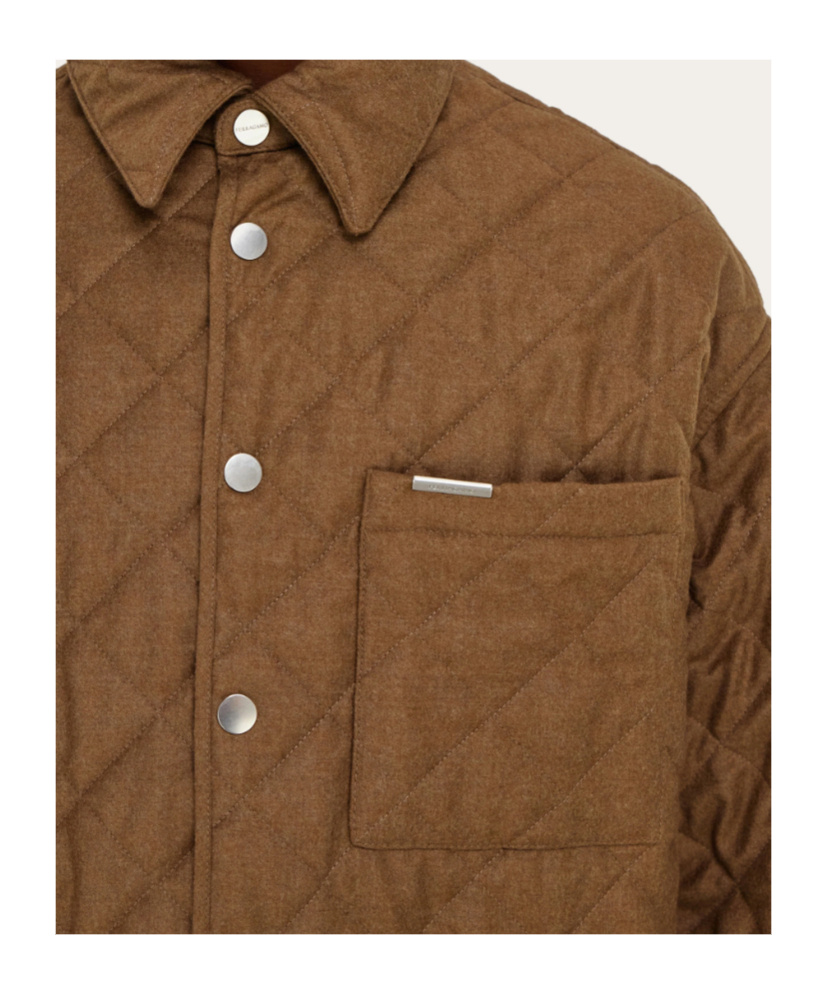 Ferragamo Quilted Jacket In Brown