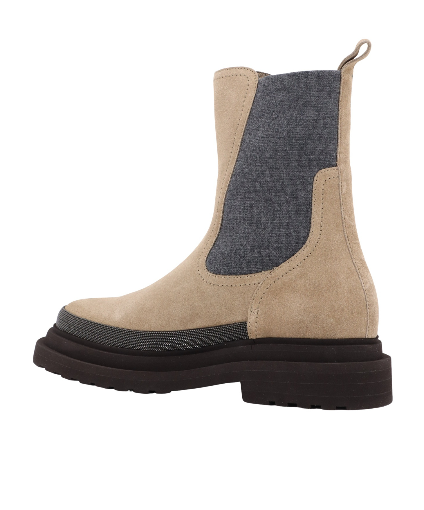 Brunello Cucinelli Suede Chelsea Boots In Black