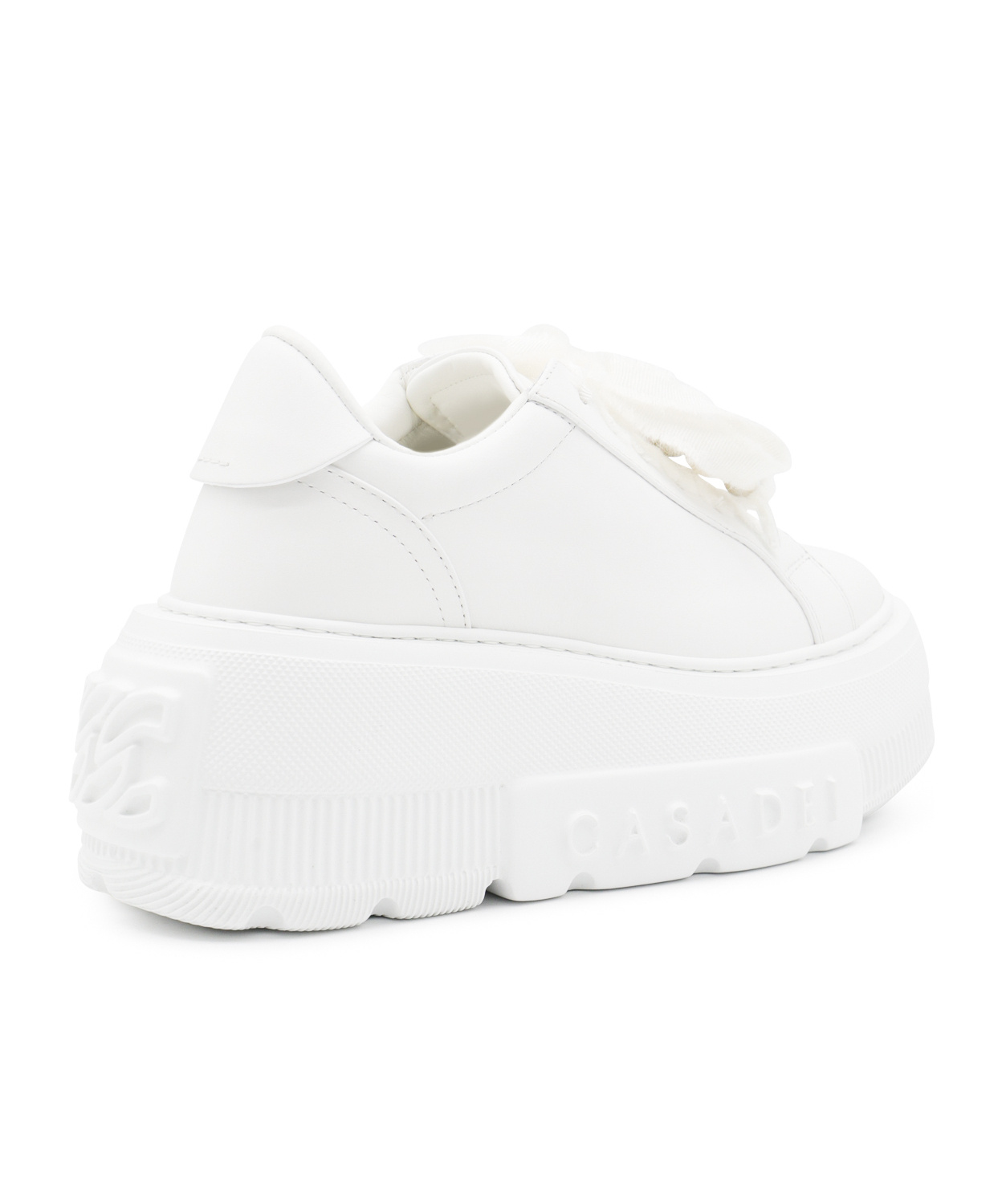 Casadei Nexus Net Salento Leather Platform Sneakers In White