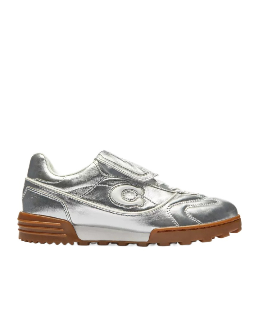 Coach Match Logo-patch Sneakers In Metallic