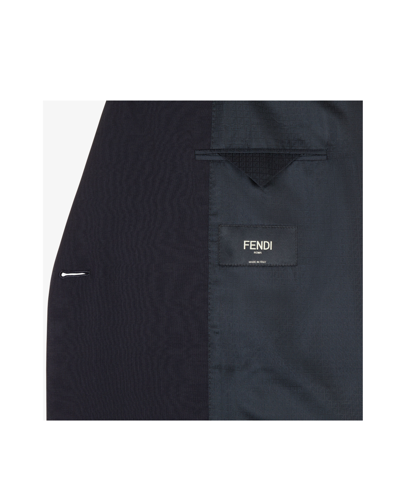 Fendi Straight-cut Double Breasted Wool Jacket Clothing In Black