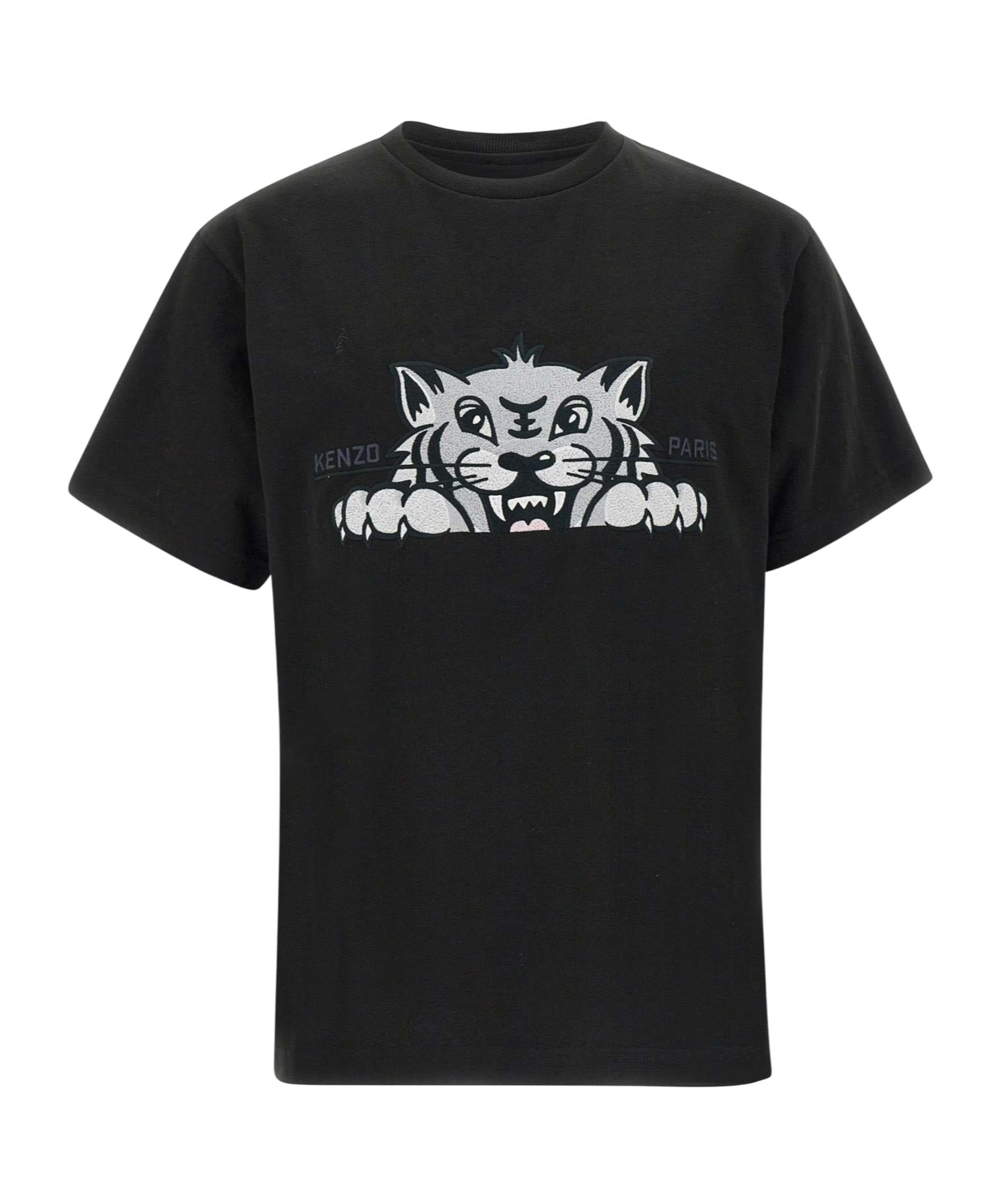 Kenzo Black Oversized T-shirt With Print In Black