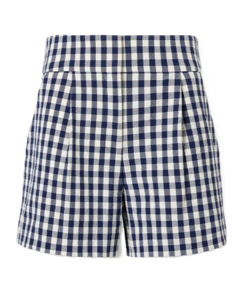VERONICA BEARD HIGH-WAISTED PLAID SHORTS