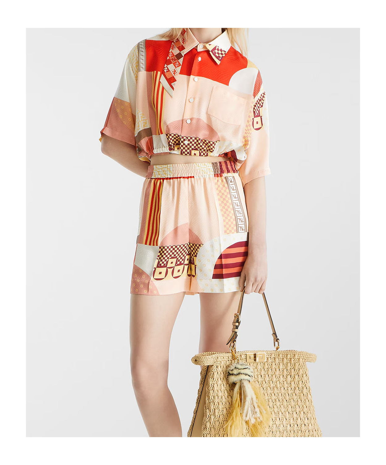 Fendi Camicia In Seta Stampata Donna