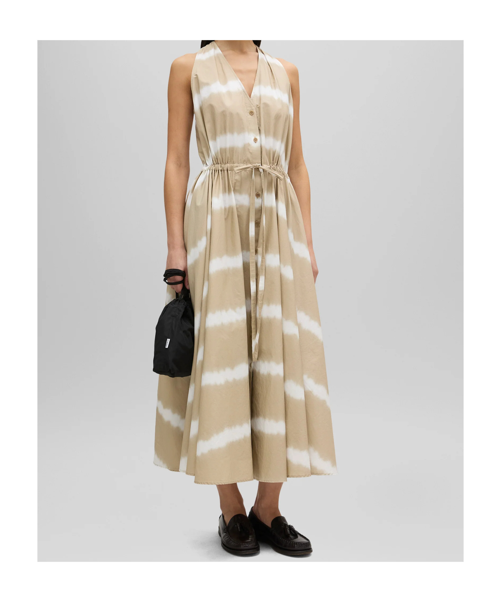 Aspesi Abito In Popeline Con Stampa Tie-dye - Beige In Multi