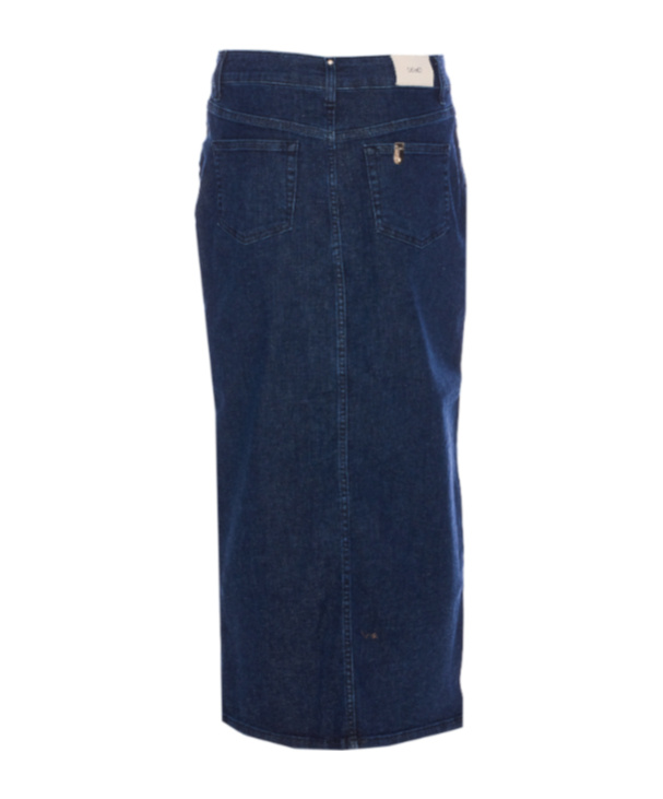 Liu •jo Button-down Denim Skirt In Blue