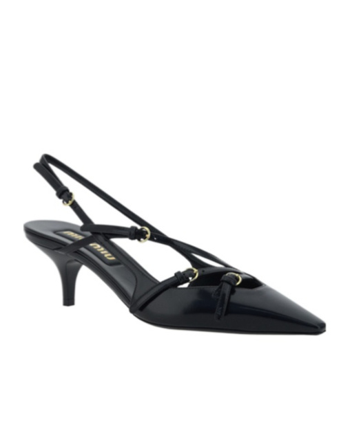 Miu Miu Buckle-embellished Slingback Pumps In Black