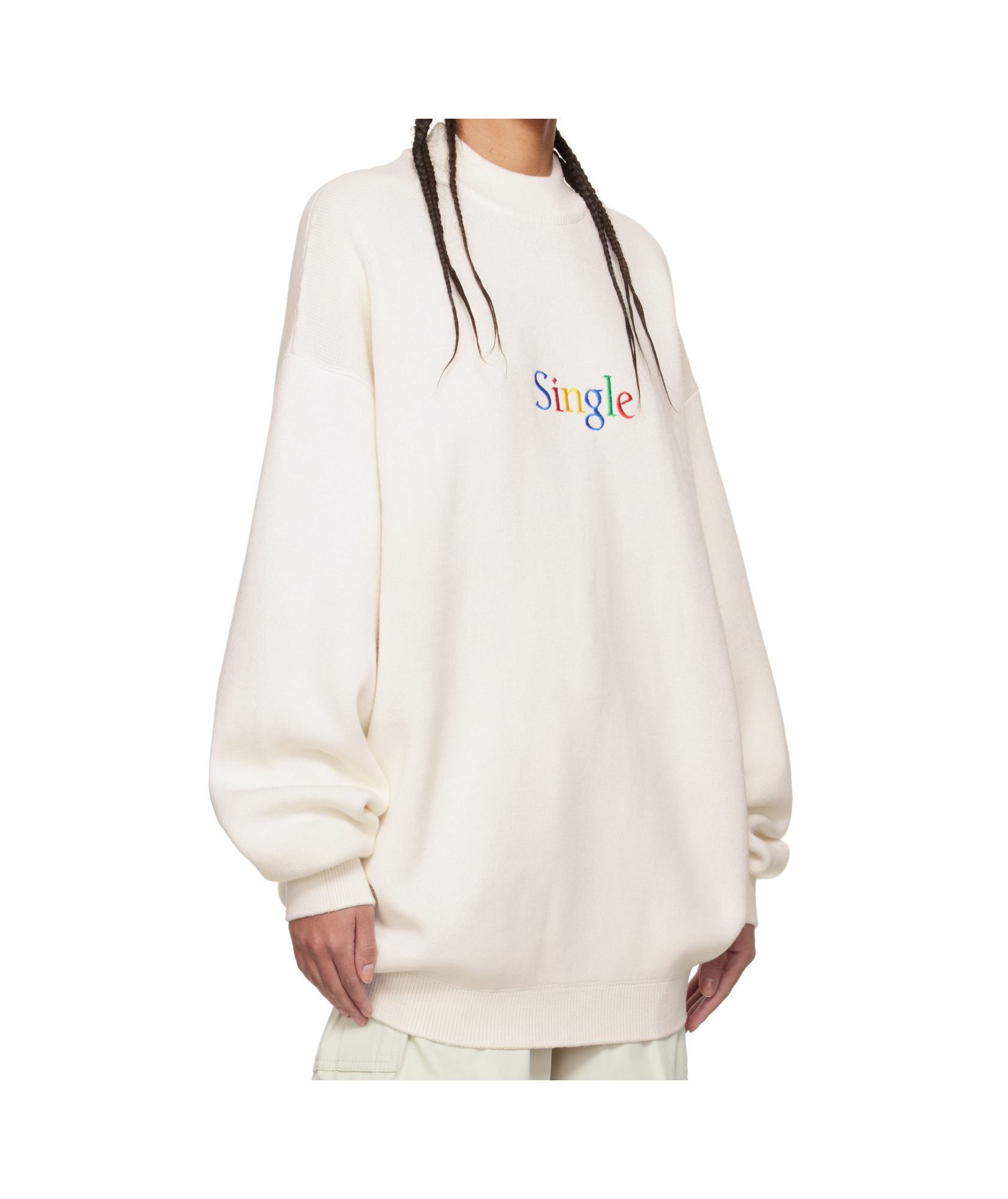 Vetements Long Sleeve Sweater In White