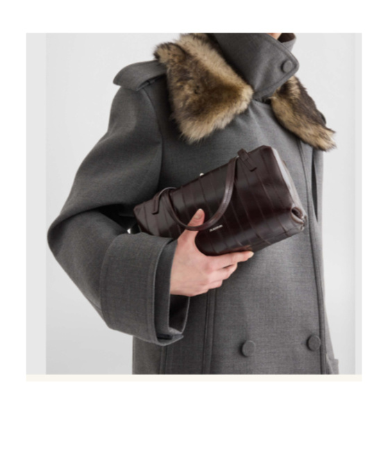 Jil Sander Paneled Cracked-leather Shoulder Bag In Brown