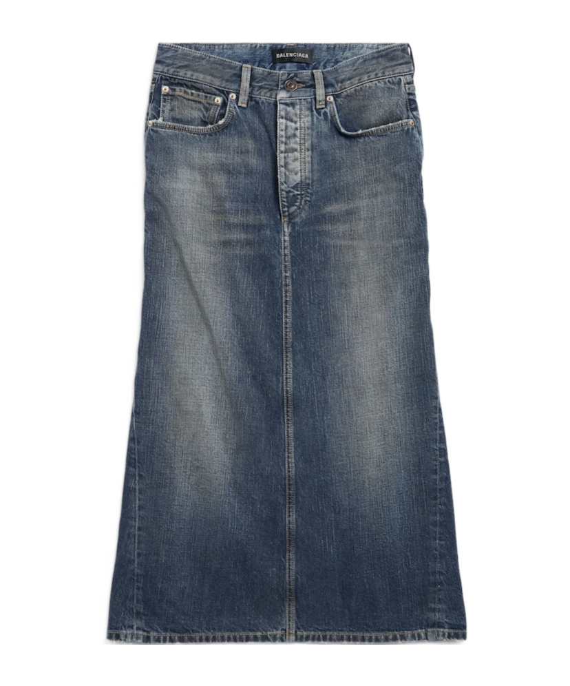 Balenciaga Knee-length Skirt With Pockets And Belt Loops In Blue