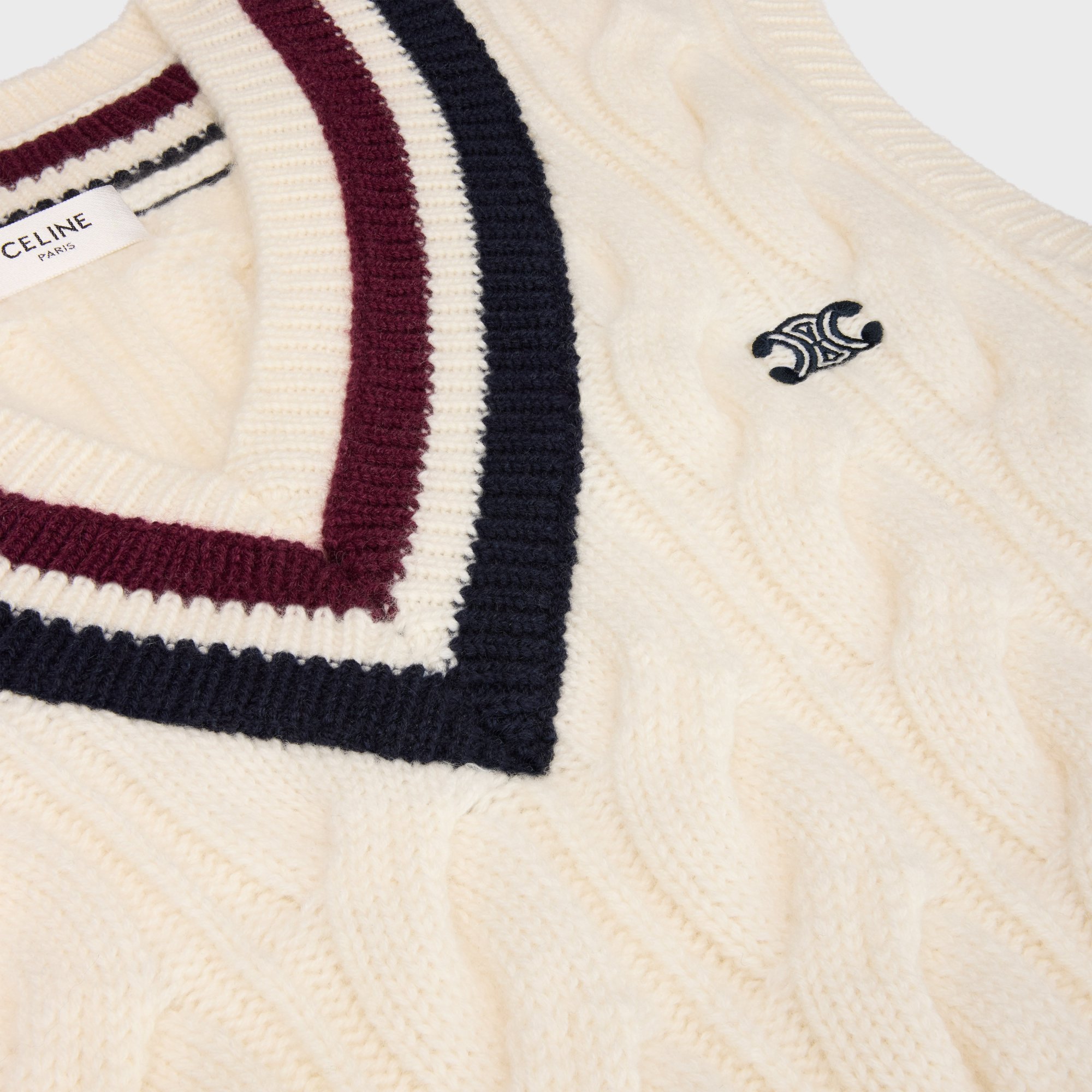 Celine Sleeveless Sweater Vest In White