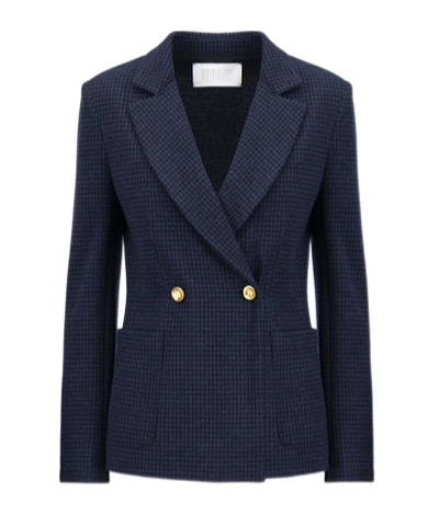 Harris Wharf London Double Breasted Jacket With Vichy Pattern In Wool Blend In Black