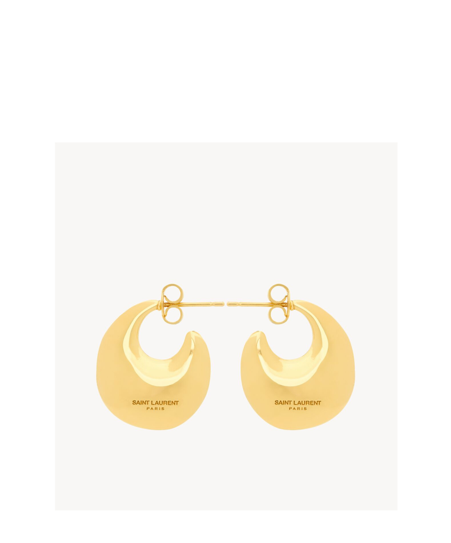 Saint Laurent Teardrop Shaped Hoop Earrings In Yellow