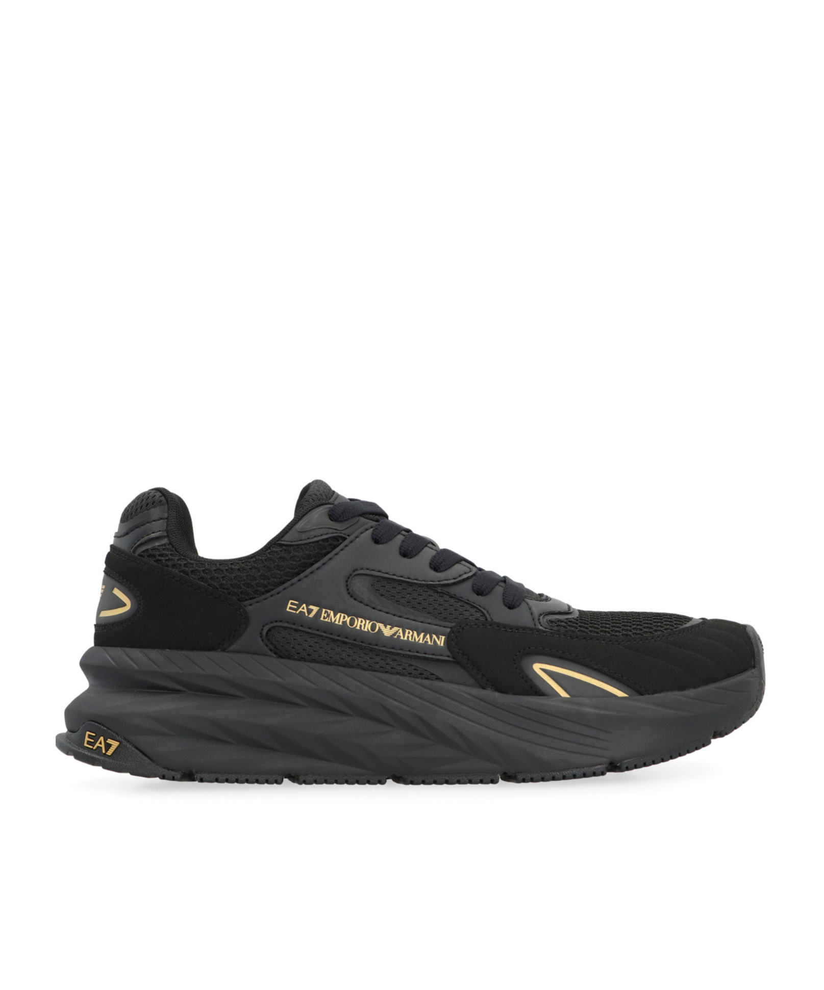 Ea7 Emporio Armani Mesh Sneakers In Black