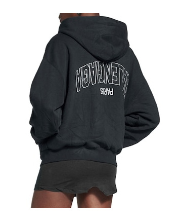 Balenciaga Flipped Uni Zip-up Hoodie Regular Fit In Black Faded/anthracite