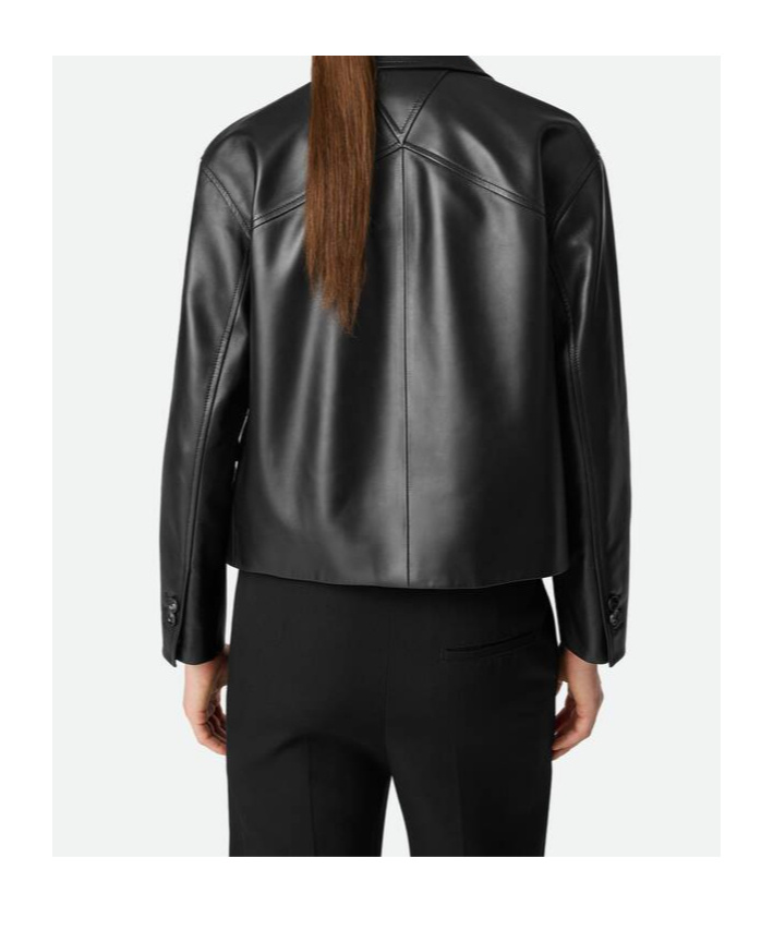 Bottega Veneta Leather Kimono Blouson In Black