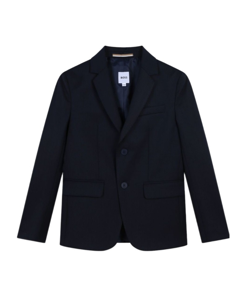 Hugo Boss Notched-lapel Single-breasted Blazer In Black