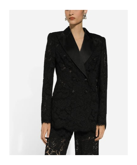 Dolce & Gabbana Black Double-breasted Blazer In Black