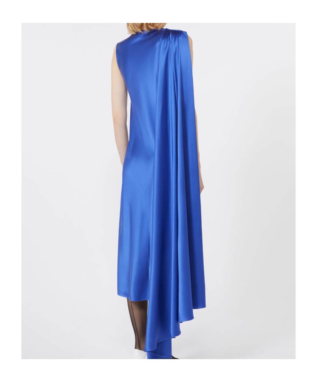 Max Mara Vestido De Cóctel De Raso De Seda In Blue