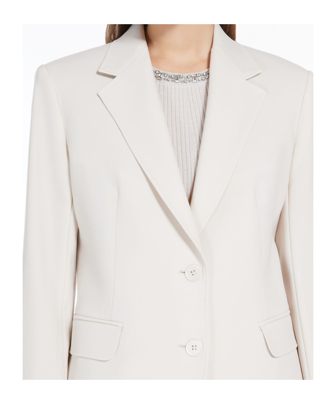 Max Mara Single-breasted Wool Blazer In White