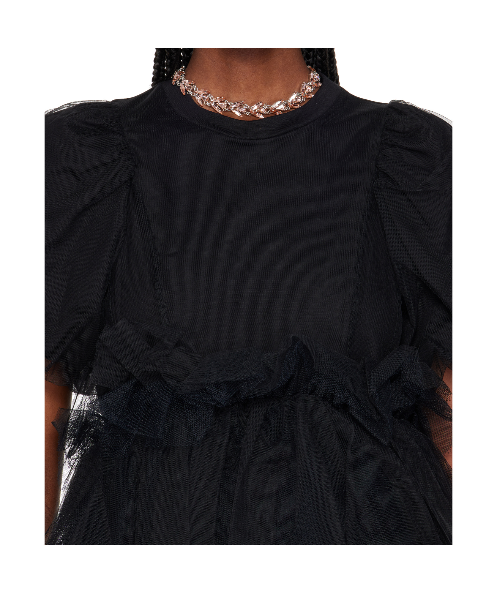 Simone Rocha Crystal Flower Necklace In Pink