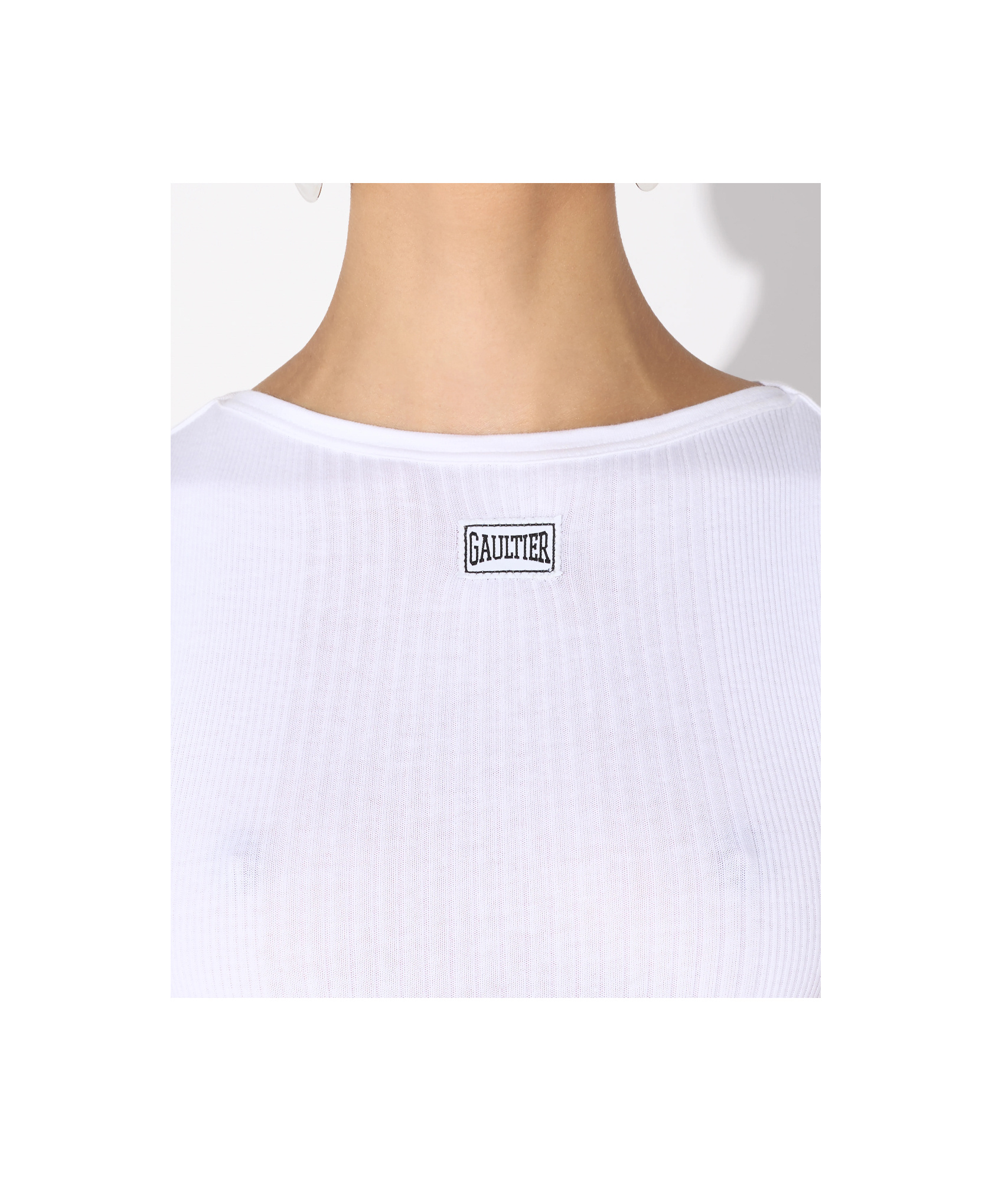 Shop Jean Paul Gaultier Logo-patch T-shirt In White