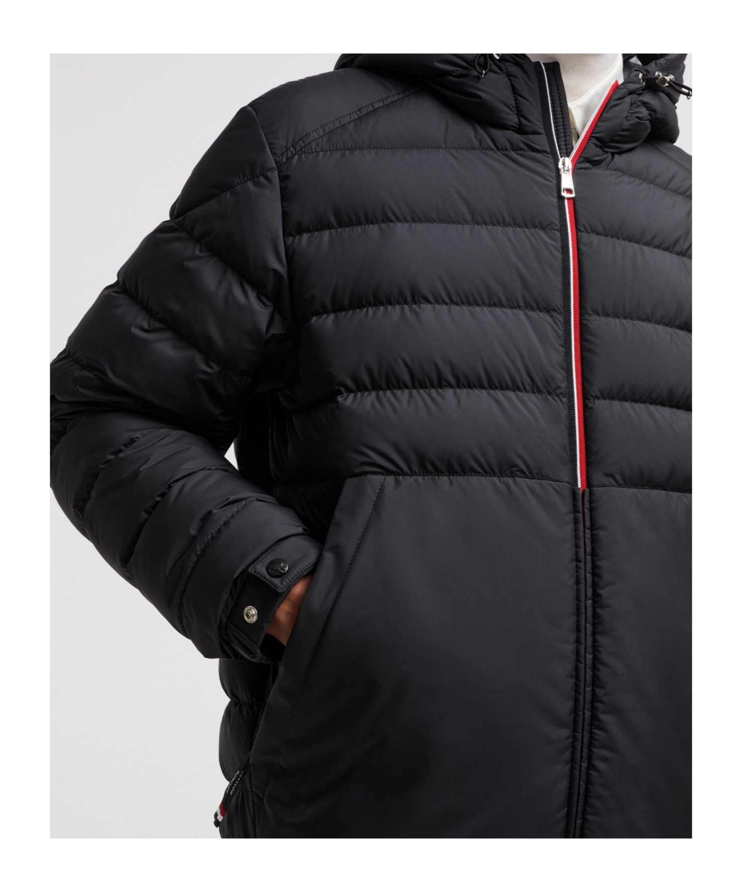 Moncler Zip-up Padded Jacket In Black