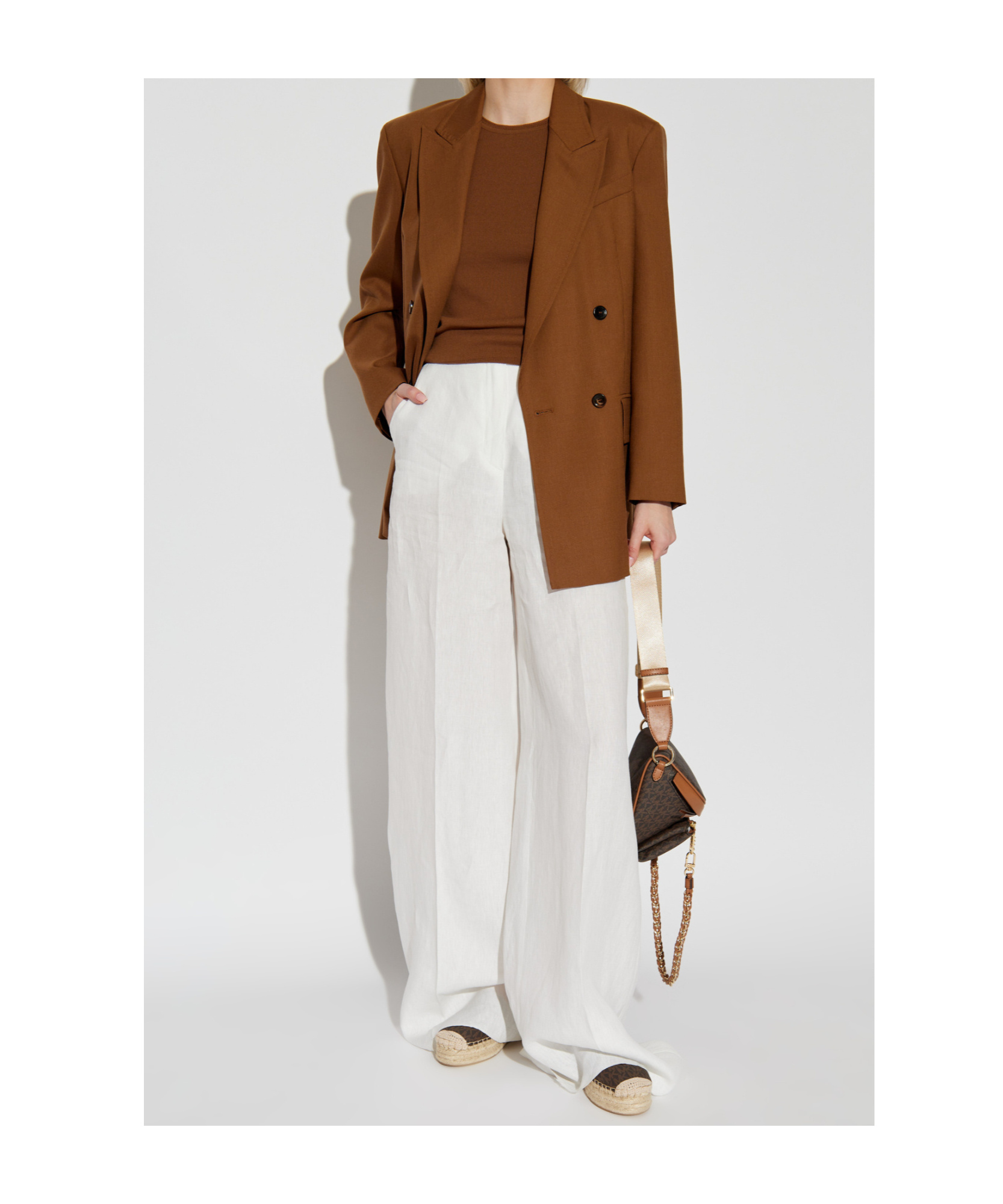 Max Mara Weite Hose Zinnia Aus Jersey In White