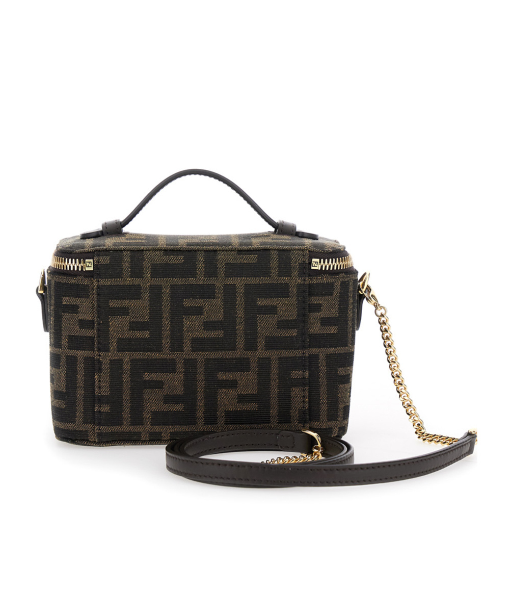 Fendi Vanity Ff-pattern Top-handle Mini Bag In Brown