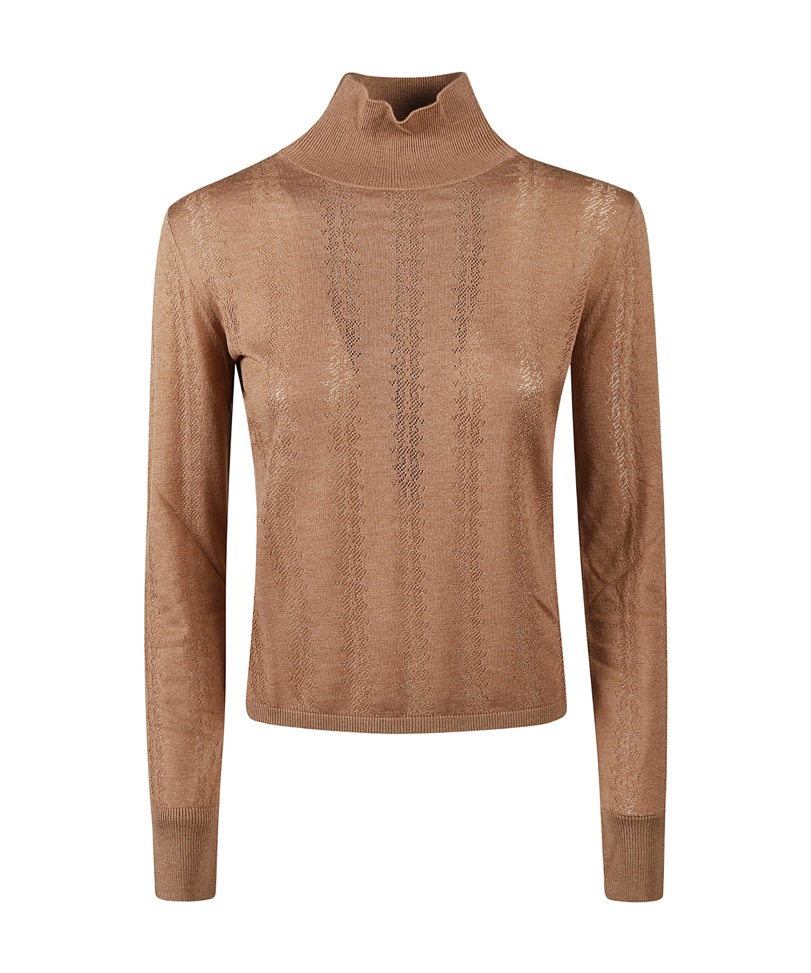 Max Mara Stand-neck Sweater In Brown