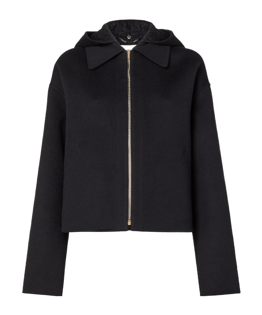 Fendi Long-sleeved Wool Jacket In Black