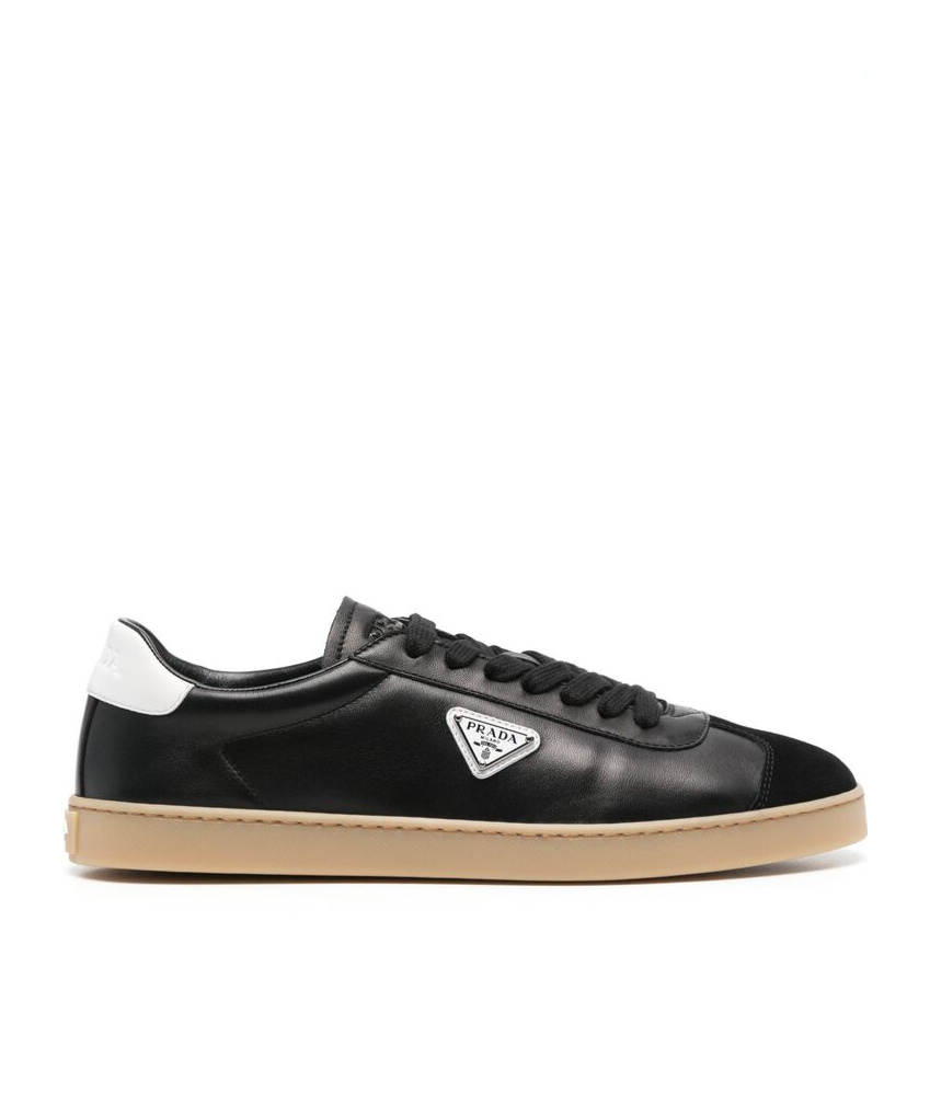 Prada Round Head Low-cut Casual Shoes In Black